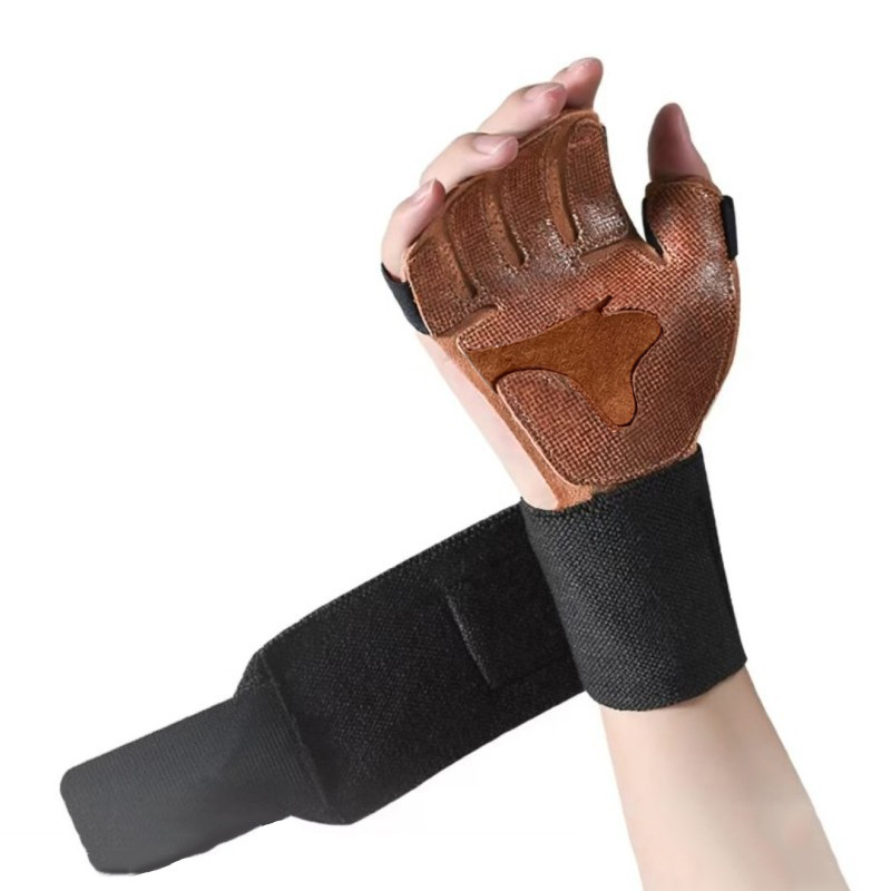 Workout Glove Gym - 1켤레, 소가죽 소재의 웨이트 리프팅 장갑,