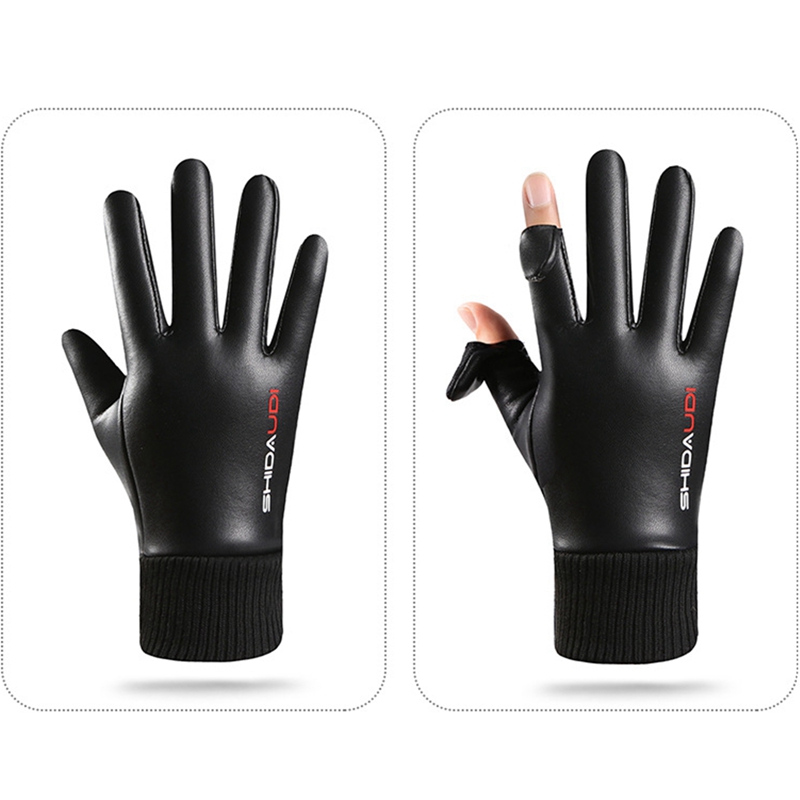 Ski Glove Waterproof - 남성용 오토바이/자전거용 장갑, PU 가죽 소재,