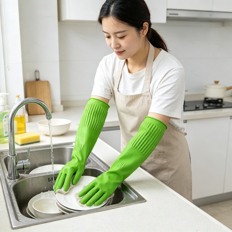 1켤레, 긴 길이의 실리콘 주방용 장갑, 고무 주방용  - Rubber Glove Cleaning 리뷰 및 가격