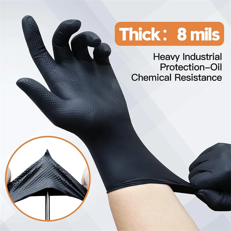 산업용 블랙 니트릴 장갑 8mil 헤비 듀티 일회용 다 - Nitrile Mechanic Glove 리뷰 및 가격
